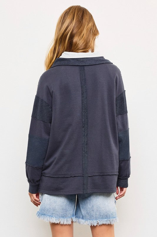 Leslie Wide V Neck Top