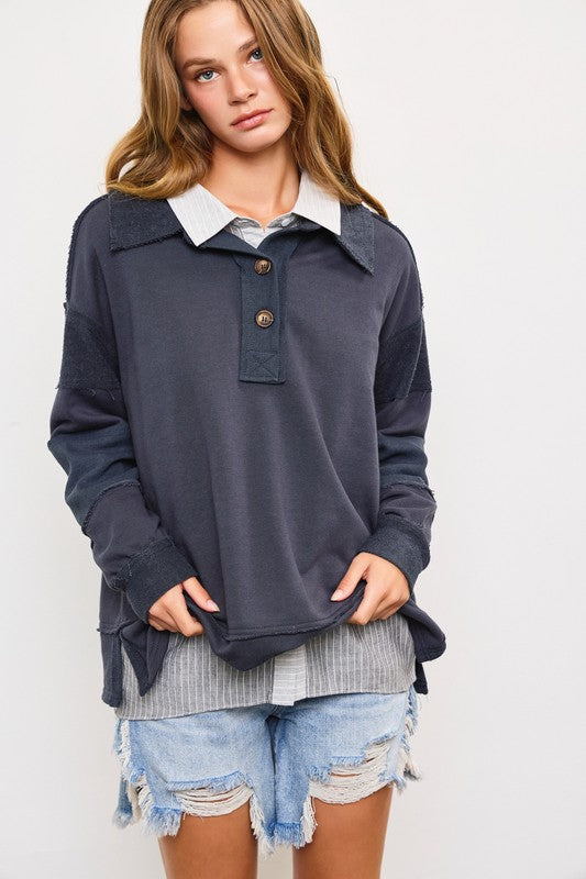 Leslie Wide V Neck Top