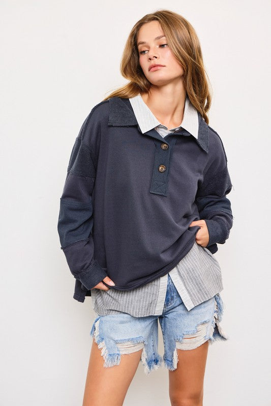 Leslie Wide V Neck Top
