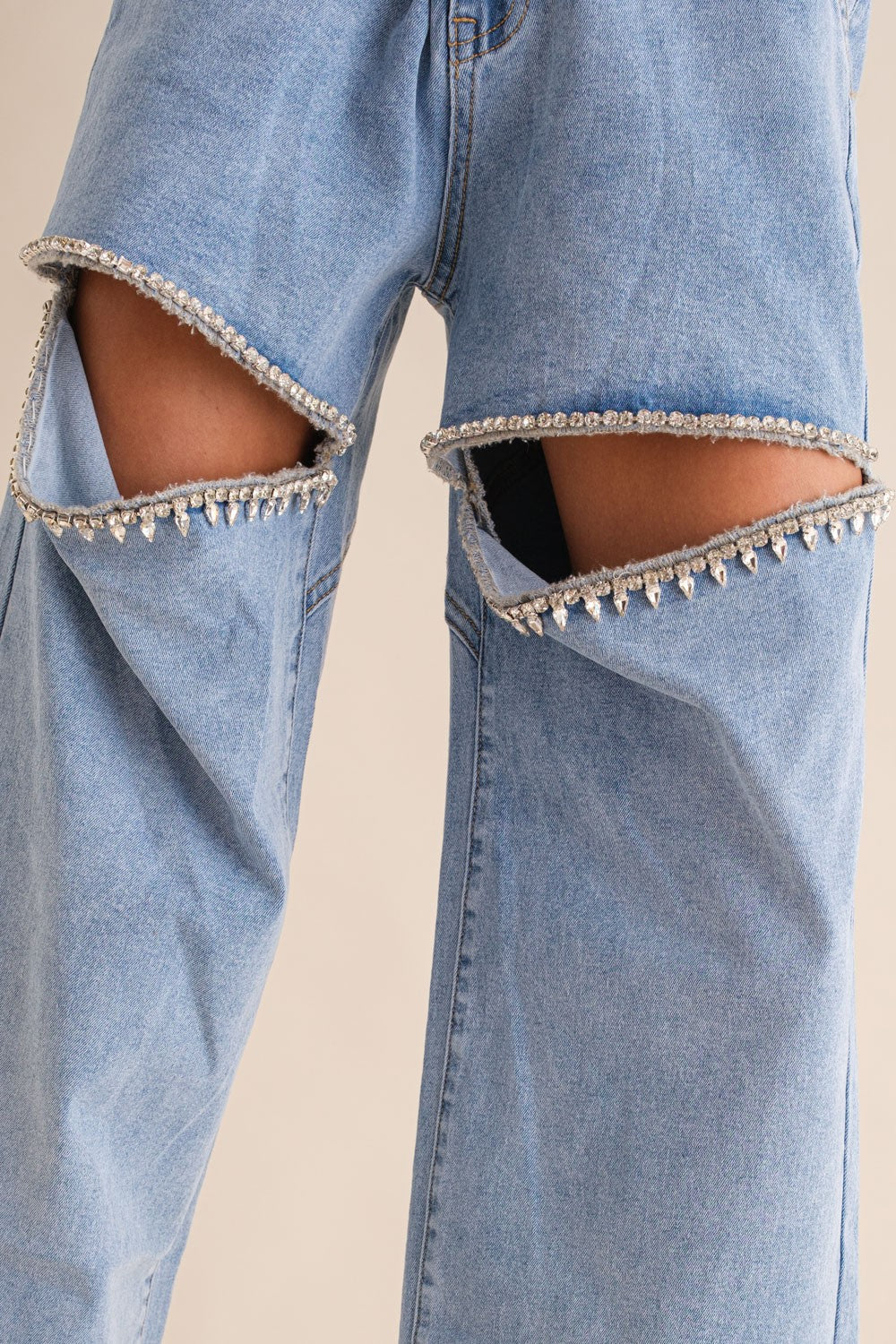 Taylor Rhinestone Cut Out Jeans