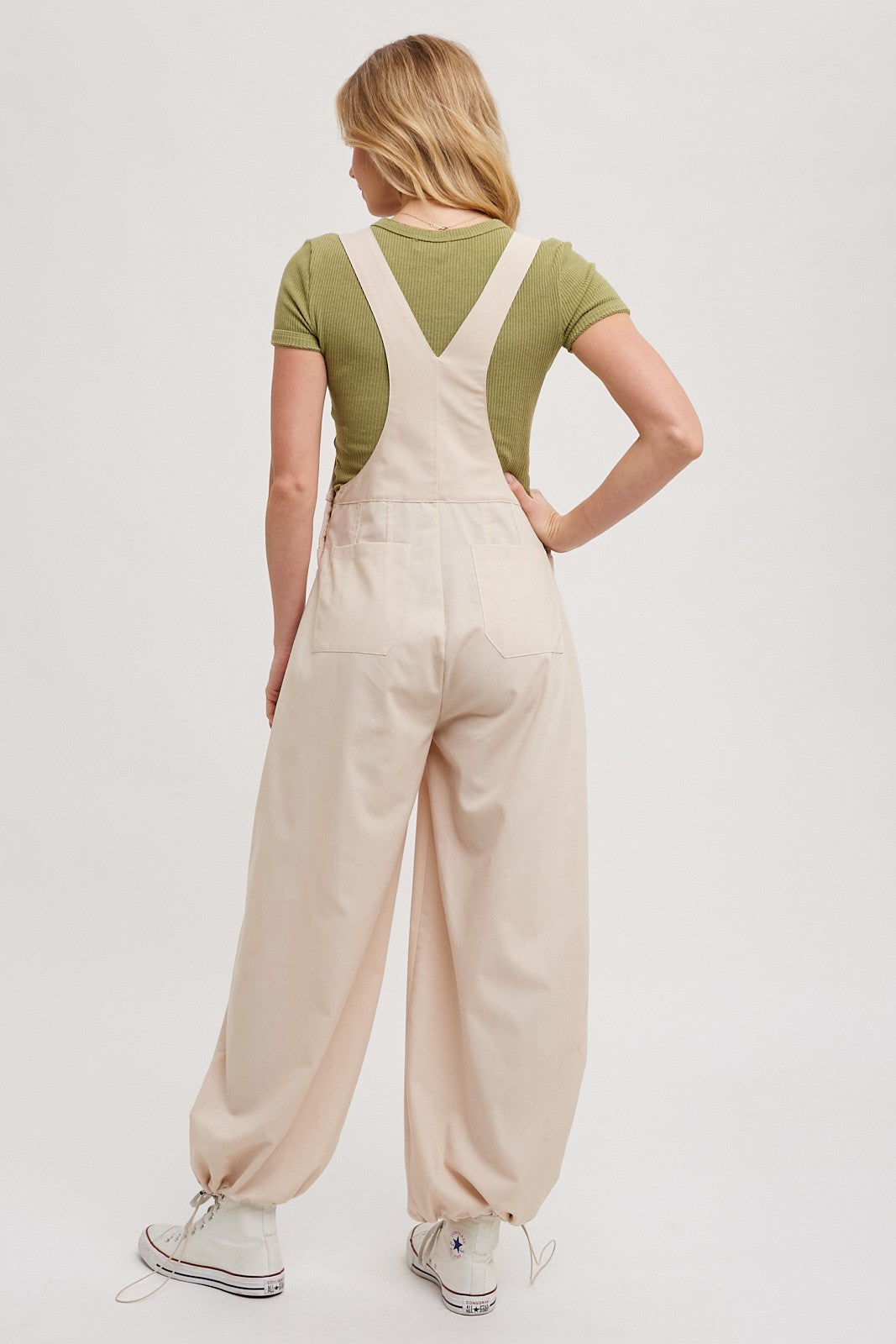 Brittany Cargo Drawstring Overalls
