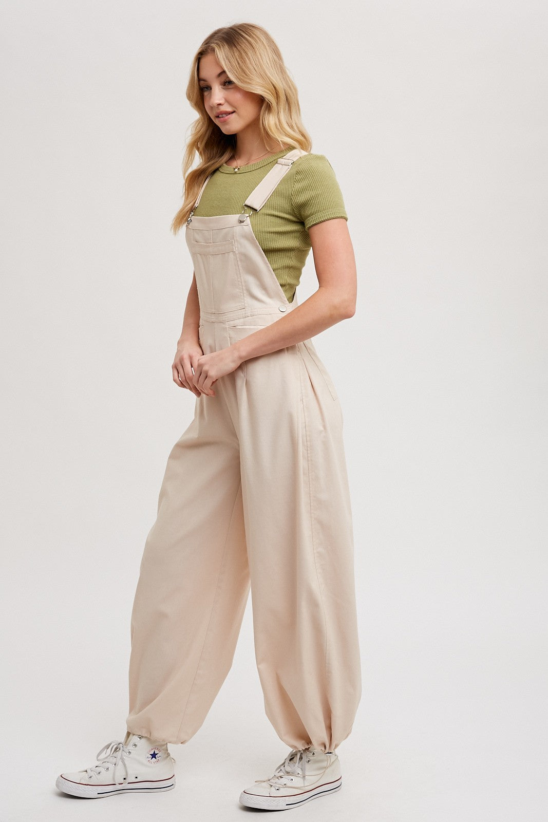 Brittany Cargo Drawstring Overalls