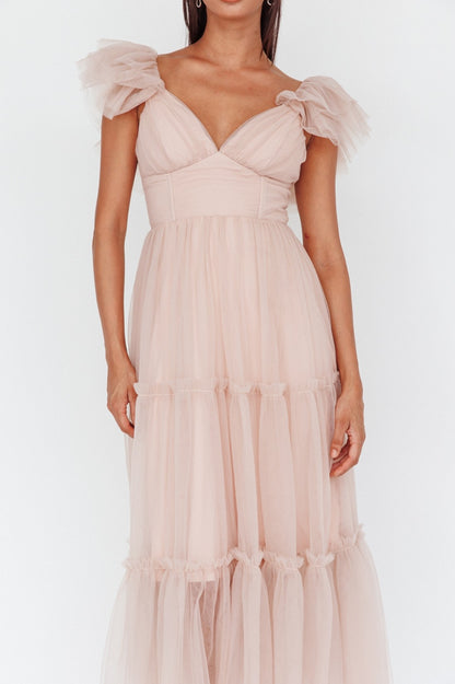 Serena Flowy Tulle Maxi Dress